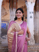 KcPc New Modal Silk Bandhani Saree with Elegant Gotapatti Work PF