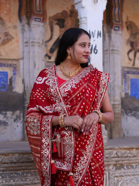 KcPc New Premium Modal Silk Bandhani Saree for Festive Occasions  AMT