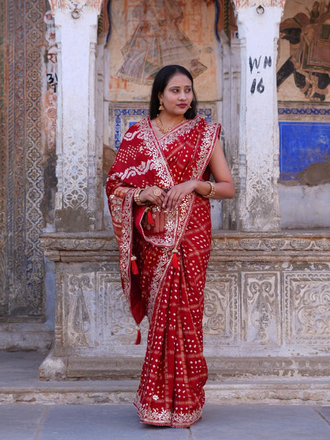 KcPc New Premium Modal Silk Bandhani Saree for Festive Occasions  AMT