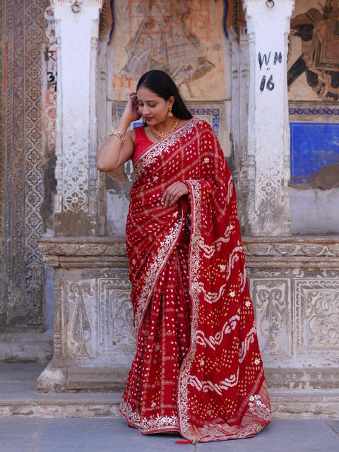 KcPc New Premium Modal Silk Bandhani Saree for Festive Occasions  AMT