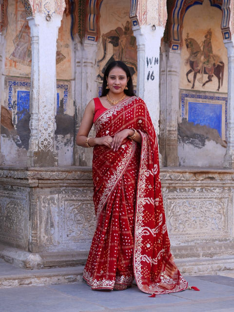 KcPc New Premium Modal Silk Bandhani Saree for Festive Occasions  AMT