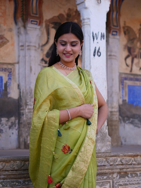 Buy New Royal Festive Collection Saree Featuring Intricate Kashida Embroidery KcPc