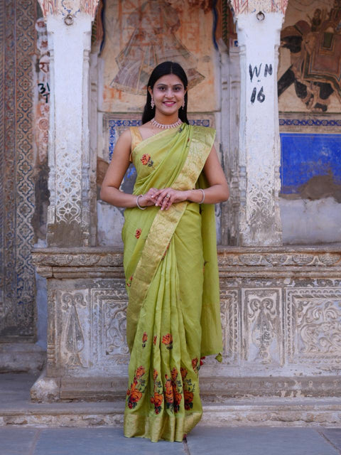 Buy New Royal Festive Collection Saree Featuring Intricate Kashida Embroidery KcPc