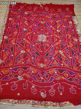 KcPc Pure Ojariya Handwork Zardoji Kolkata Special Marwari Chunri Odhna Chunri (Red)