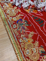 KcPc Pure Ojariya Handwork Zardoji Kolkata Special Marwari Chunri Odhna Chunri (Red)