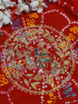 KcPc Pure Ojariya Handwork Zardoji Kolkata Special Marwari Chunri Odhna Chunri (Red)