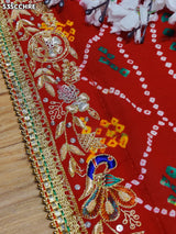 KcPc Pure Ojariya Handwork Zardoji Kolkata Special Marwari Chunri Odhna Chunri (Red)
