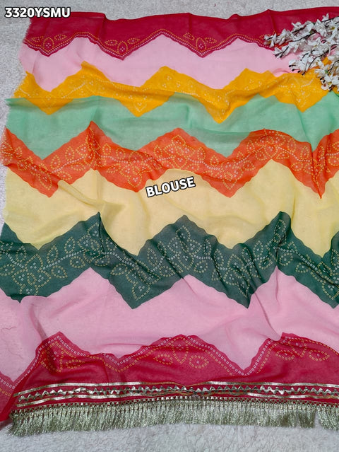 Buy  New Traditional  Georgette Saree With Festive Wear KcPc