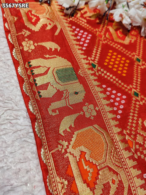 Buy New Elegant Bandhani Saree With Festive Wear KcPc