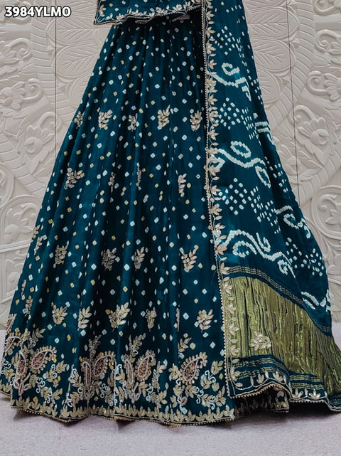 KcPc Royal Bandhani Modal Silk Lehenga with Rich Cutdana Work BTU