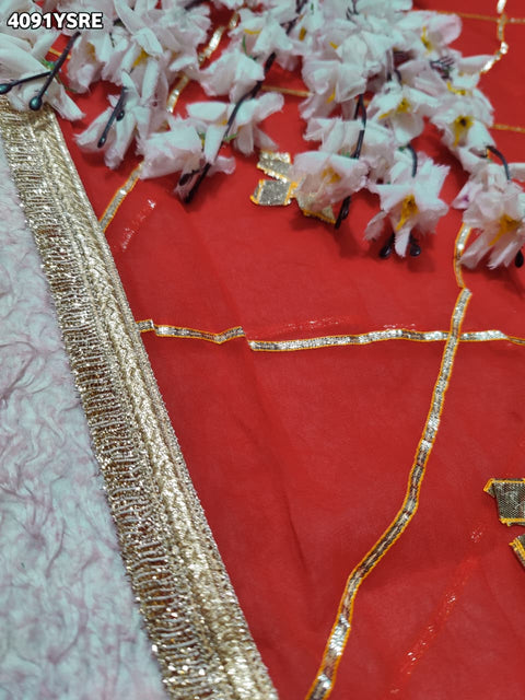 Buy Chiffon Saree Traditional Style With Gota patti Work KcPc