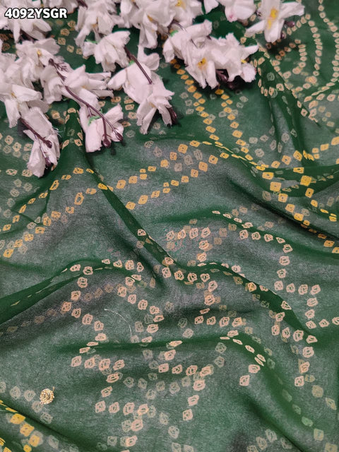 Buy Chiffon Saree Bandhani Style With Aari Work KcPc