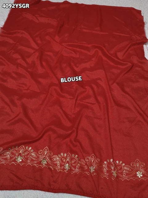 Buy Chiffon Saree Bandhani Style With Aari Work KcPc