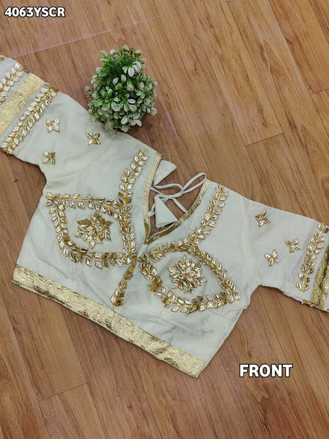 KcPc Traditional Wear Crepe Silk Saree with Gota Patti Work   PDM