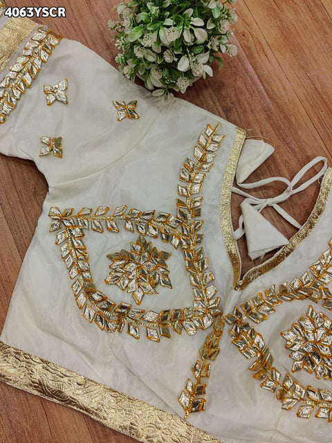 KcPc Traditional Wear Crepe Silk Saree with Gota Patti Work   PDM