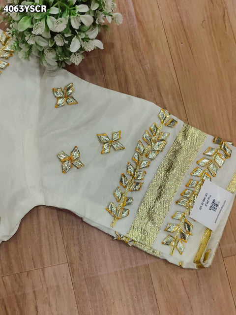 KcPc Traditional Wear Crepe Silk Saree with Gota Patti Work   PDM