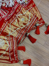 KcPc Premium Pure Gaji Silk Bridal Dupatta with Elegant Gota Patti WorkDupatta