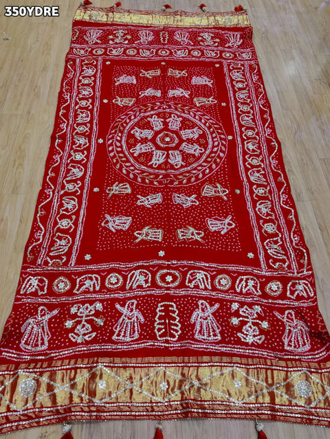 KcPc Premium Pure Gaji Silk Bridal Dupatta with Elegant Gota Patti Work  Dupatta