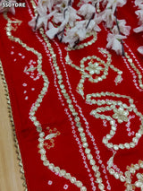 KcPc Premium Pure Gaji Silk Bridal Dupatta with Elegant Gota Patti WorkDupatta