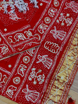 KcPc Premium Pure Gaji Silk Bridal Dupatta with Elegant Gota Patti WorkDupatta