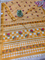 Buy Kota Doria Designer Saree with Elegant Zari Border KcPc 
