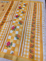 Buy Kota Doria Designer Saree with Elegant Zari Border KcPc 
