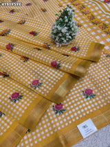 Buy Kota Doria Designer Saree with Elegant Zari Border KcPc 