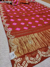 Buy Modal Silk Leheriya Saree with Gota Patti Work Kcpc 