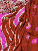 Buy Modal Silk Leheriya Saree with Gota Patti Work Kcpc 