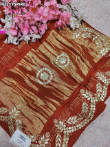 Buy Modal Silk Leheriya Saree with Gota Patti Work Kcpc 