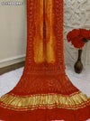 KcPc Royal Look Pure Gaji Silk Dupatta with Authentic Handmade Bandhani