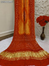 KcPc Royal Look Pure Gaji Silk Dupatta with Authentic Handmade Bandhani