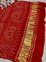 KcPc Royal Look Pure Gaji Silk Dupatta with Authentic Handmade Bandhani