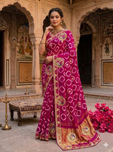 KcPc Modal Silk Traditional Saree with Gota Patti Work PRF