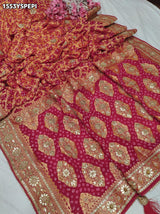 KcPcLuxury Pure Khaddi Georgette Saree with Gota Patti & Zaridoji DetailingAMT