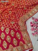 KcPcLuxury Pure Khaddi Georgette Saree with Gota Patti & Zaridoji DetailingAMT