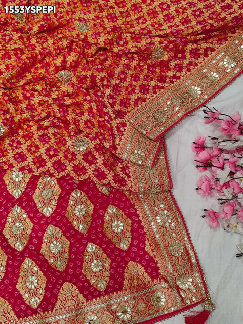 KcPcLuxury Pure Khaddi Georgette Saree with Gota Patti & Zaridoji Detailing  AMT