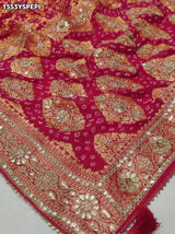 KcPcLuxury Pure Khaddi Georgette Saree with Gota Patti & Zaridoji DetailingAMT