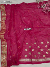 KcPcLuxury Pure Khaddi Georgette Saree with Gota Patti & Zaridoji DetailingAMT