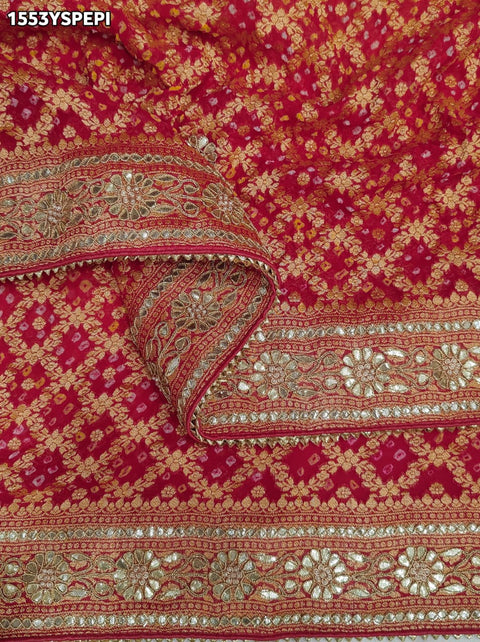 KcPcLuxury Pure Khaddi Georgette Saree with Gota Patti & Zaridoji Detailing  AMT