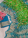 KcPc Pure Meenakari Khaddi Georgette Upada Janglaw Bandhani Neemzari Saree