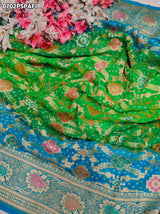 KcPc Pure Meenakari Khaddi Georgette Upada Janglaw Bandhani Neemzari Saree