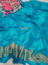 KcPc Pure Meenakari Khaddi Georgette Upada Janglaw Bandhani Neemzari Saree