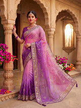 KcPc NewLuxury Chiffon Silk Saree with BlouseSWA