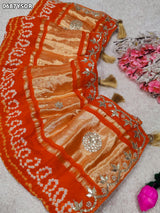 KcPc New Royal Pure Gaji Silk Bandhani SareeAMT
