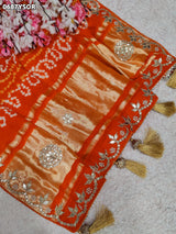 KcPc New Royal Pure Gaji Silk Bandhani SareeAMT