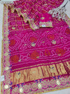 KcPc Royal Gaji Silk Bandhani Saree with Elegant Zardosi Work & Silver Coin Border MNL