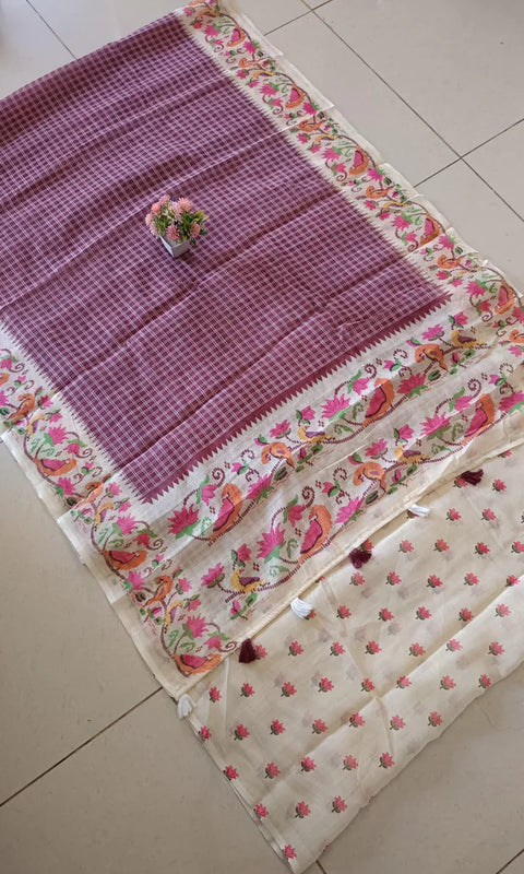 KcPc Traditional Banarasi Style Soft Tussar Silk Saree With Blouse