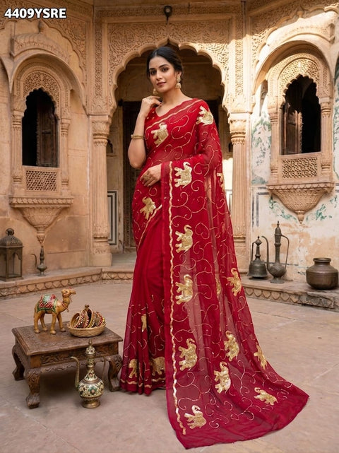 KcPc New Luxury Chiffon Saree Designed for Festive & Traditional Occasions
