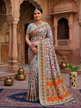 KcPc New Royal Foil Print Saree Crafted in Soft Pashmina Silk FabricSTR